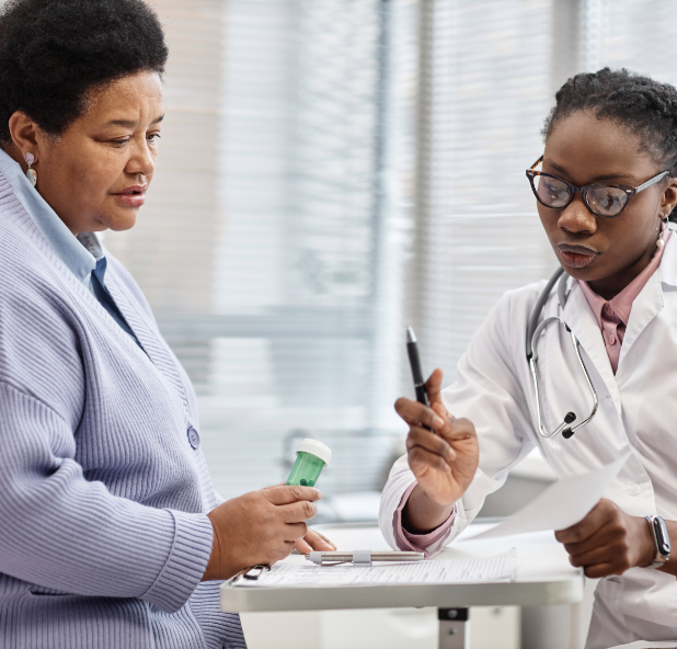 doctor speaking with patient about weight loss