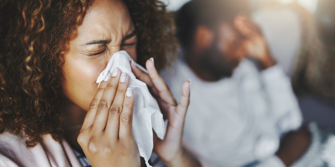 woman with flu symptoms 