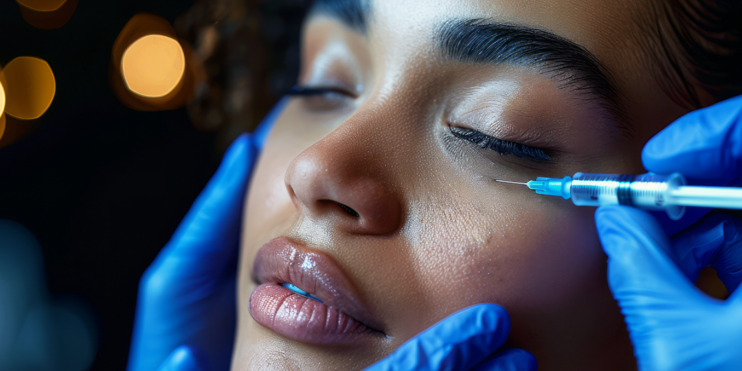 woman receiving cosmetic injections 