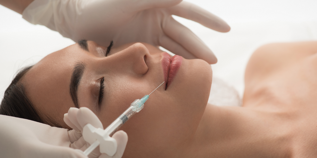 woman getting Botox in her cheeks 