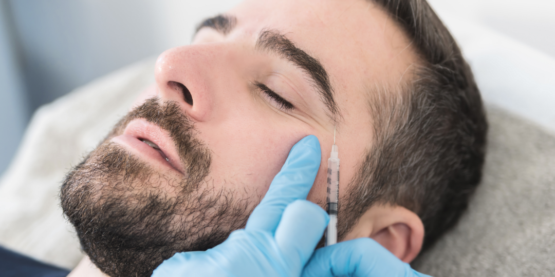 man getting cosmetic injections 