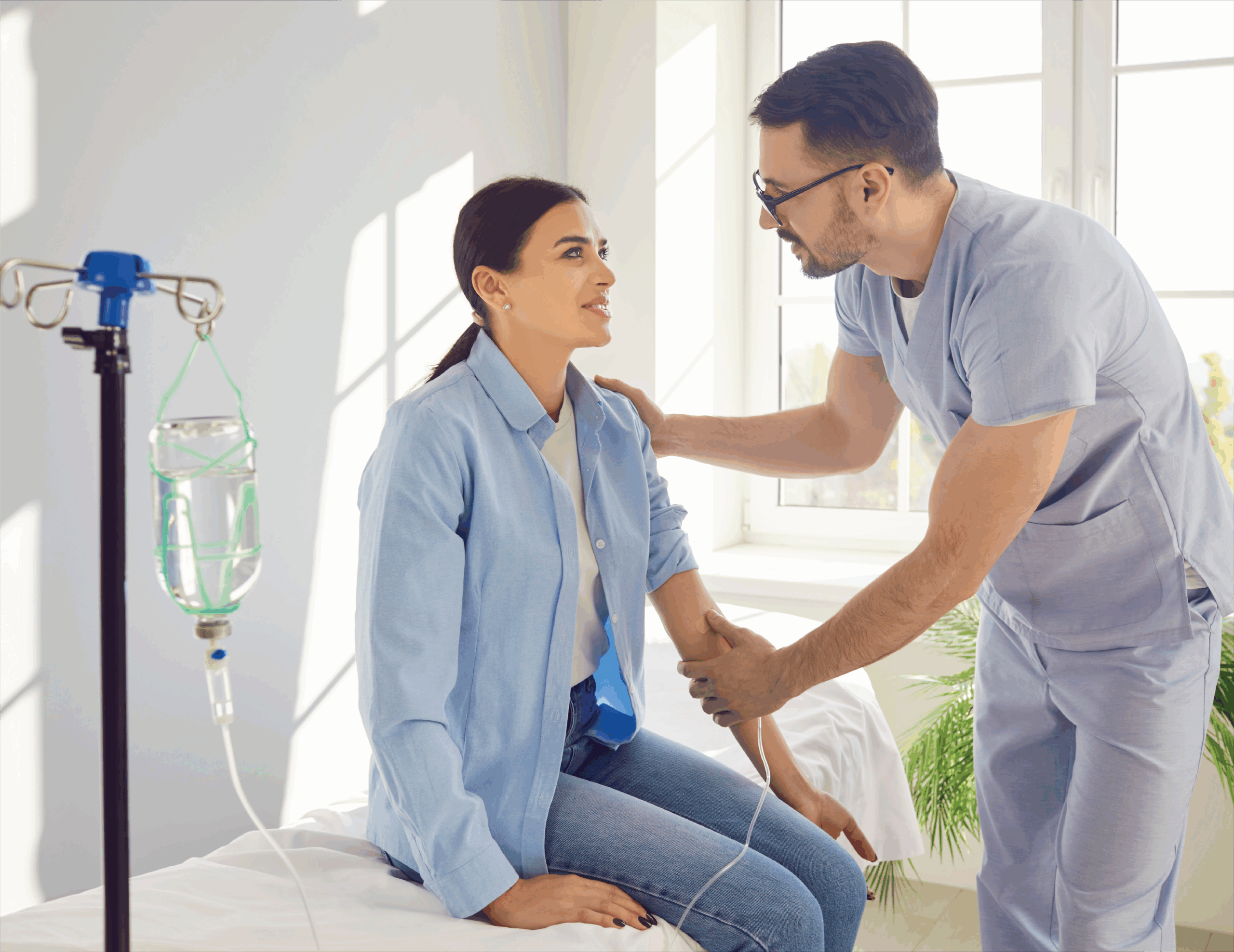 man receiving vitamins via an IV